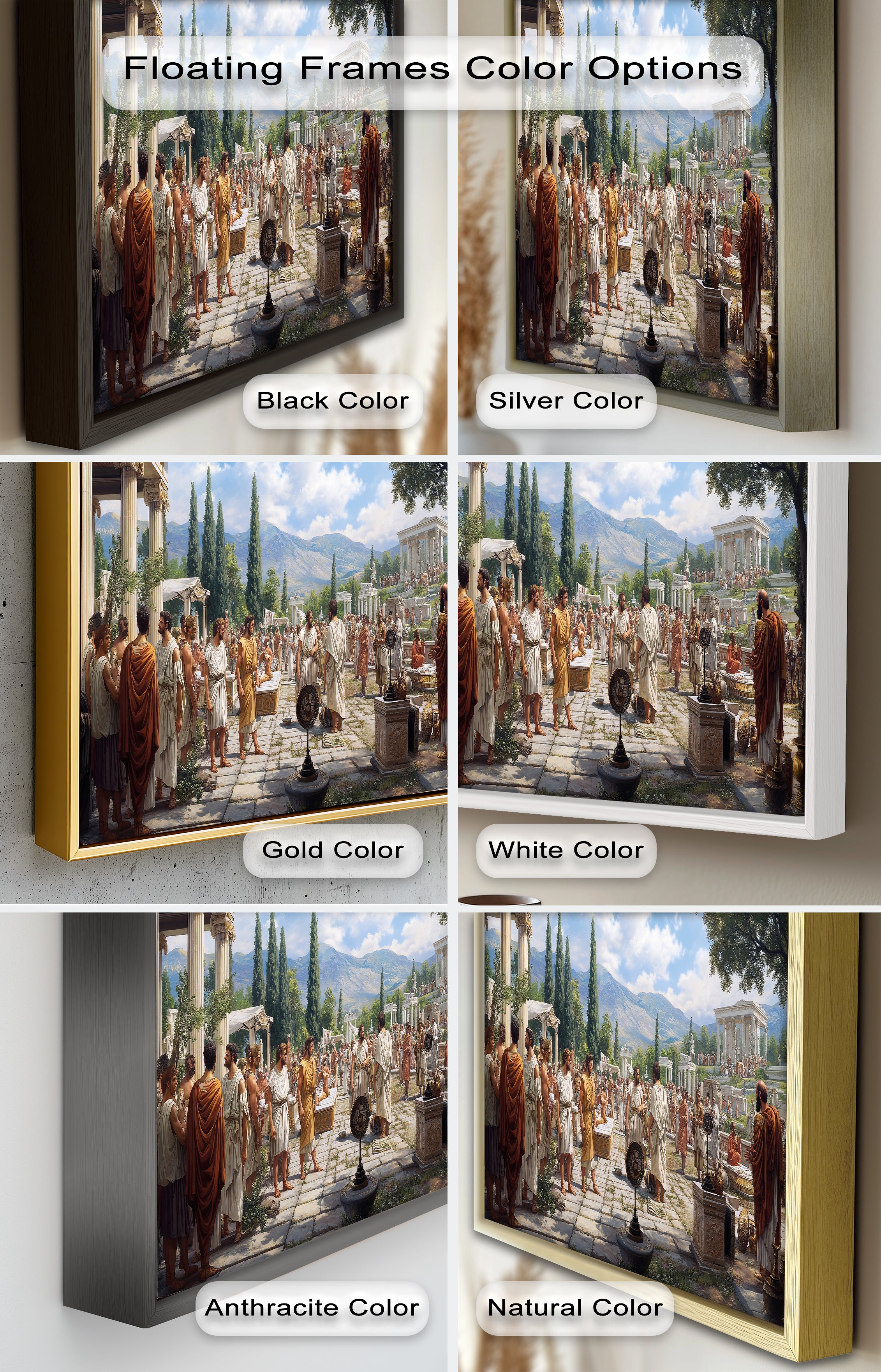 Agora of the Ancients - Greek Mythology Oil Painting Wall Art for Home Decor, Office & Gift