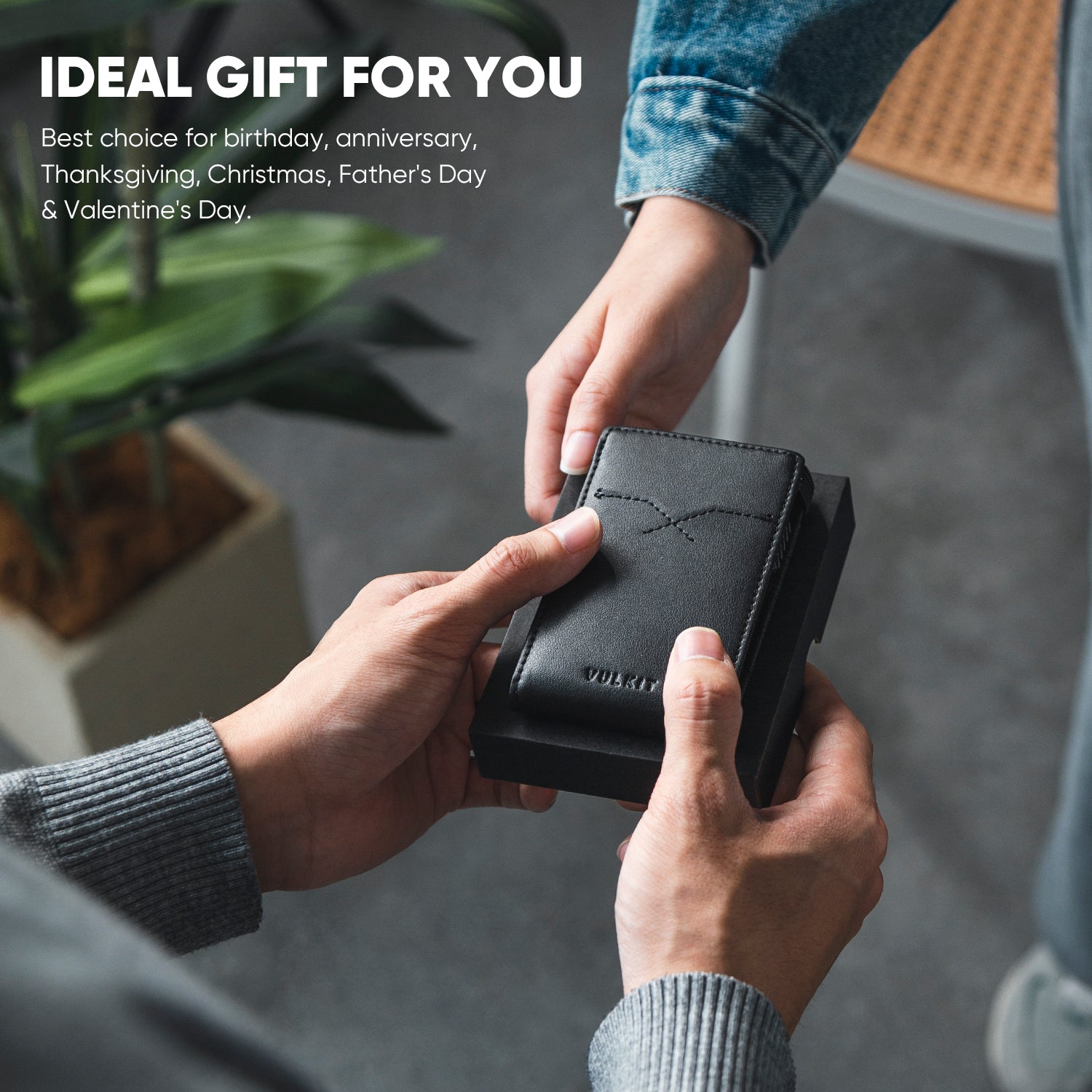 VC316 Elastic Band Closure Card Holder with Back ID Window - Secure & Stylish Wallet for Credit Cards, IDs, and Cash - Perfect for Travel, Work, and Everyday Use