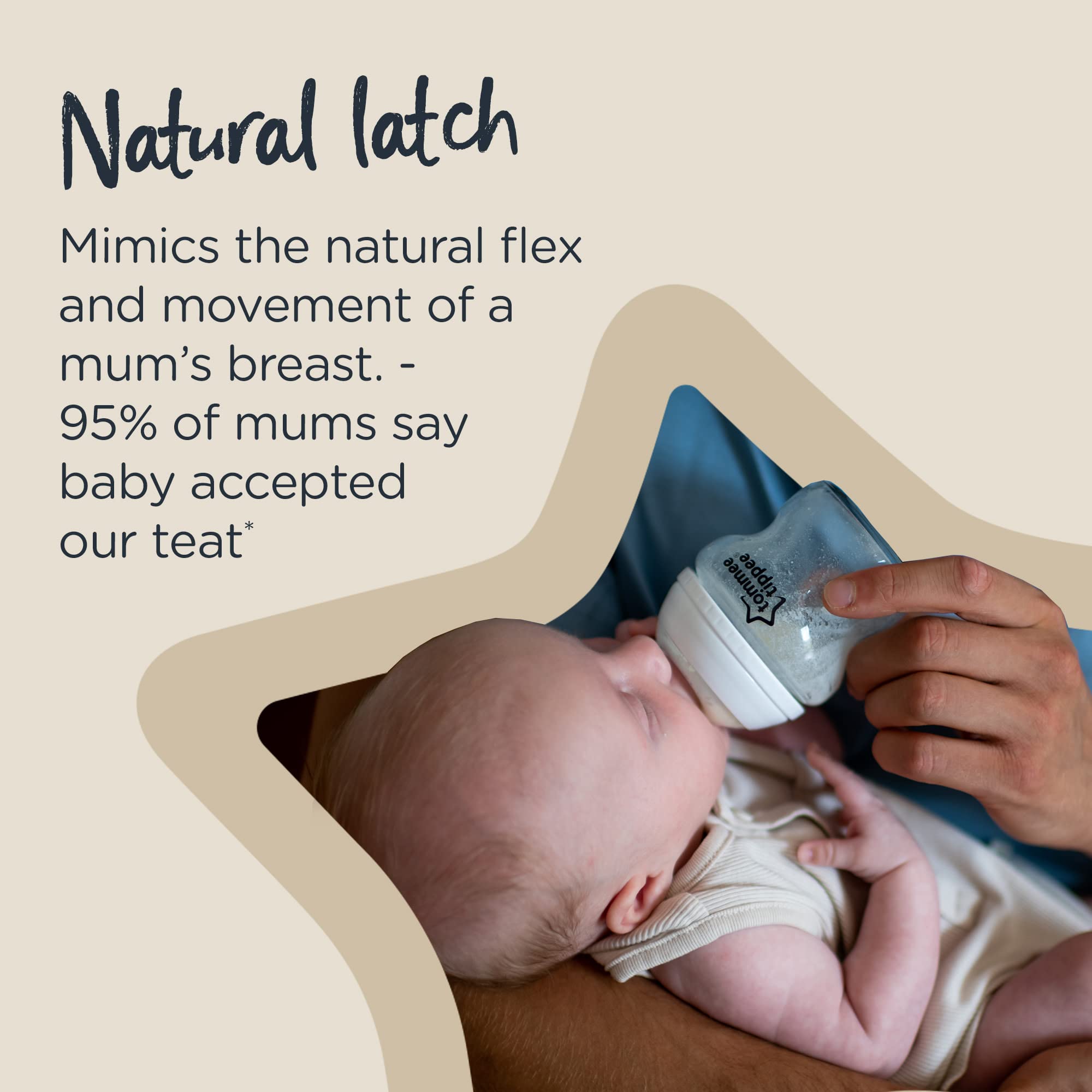 Tommee Tippee Closer to Nature 5oz Baby Bottles (6-Pack) - BPA-Free Newborn Feeding Bottles with Natural Feel Nipple - Perfect for Breastfed Babies at Home or On-The-Go