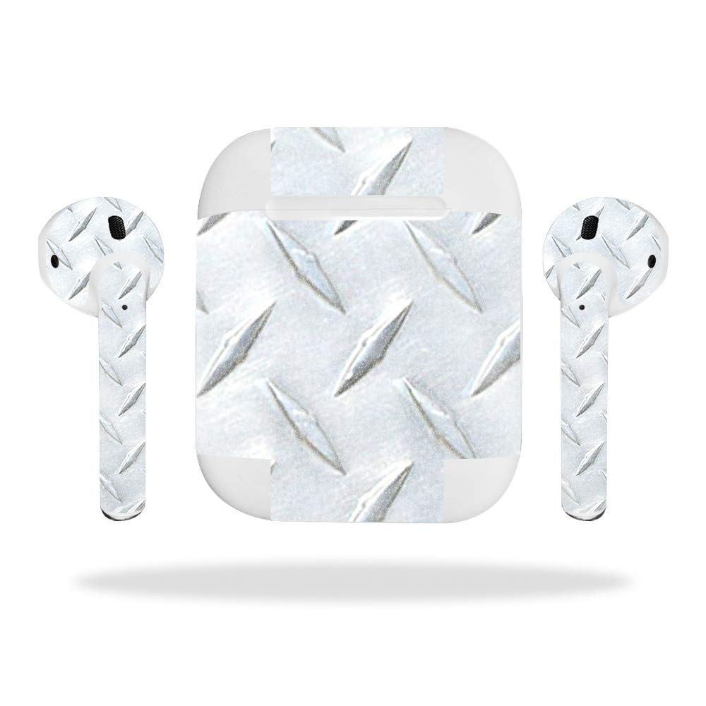 MightySkins Glossy Glitter Skin Cover for Apple AirPods Pro/3/2/1 - Diamond Plate Design | Protective & Durable High-Gloss Finish | Easy to Apply & Remove | Made in USA | Perfect for Gym, Travel & Daily Use