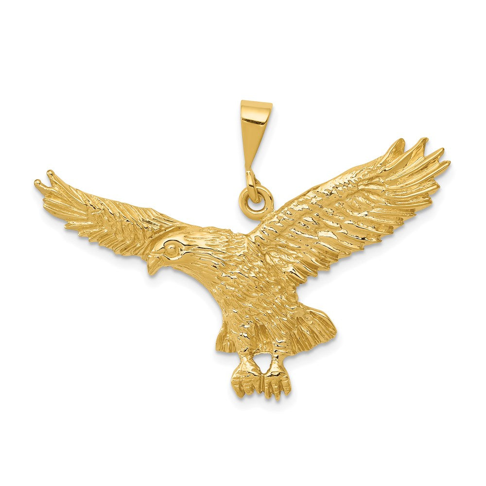 Gold Extra Large Flying Eagle Pendant Necklace - Model C2435 | Vintage Style Jewelry for Men & Women | Perfect for Gifts, Parties, and Fashion Statements