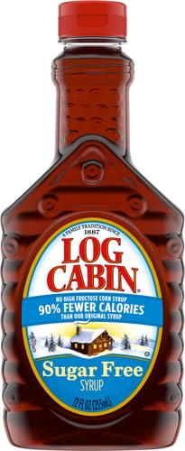Log Cabin Sugar Free Syrup for Pancakes, Waffles & French Toast - 12 oz Bottle | Keto-Friendly Breakfast Syrup | Perfect for Pancake Stacks, Waffle Topping & Dessert Drizzles