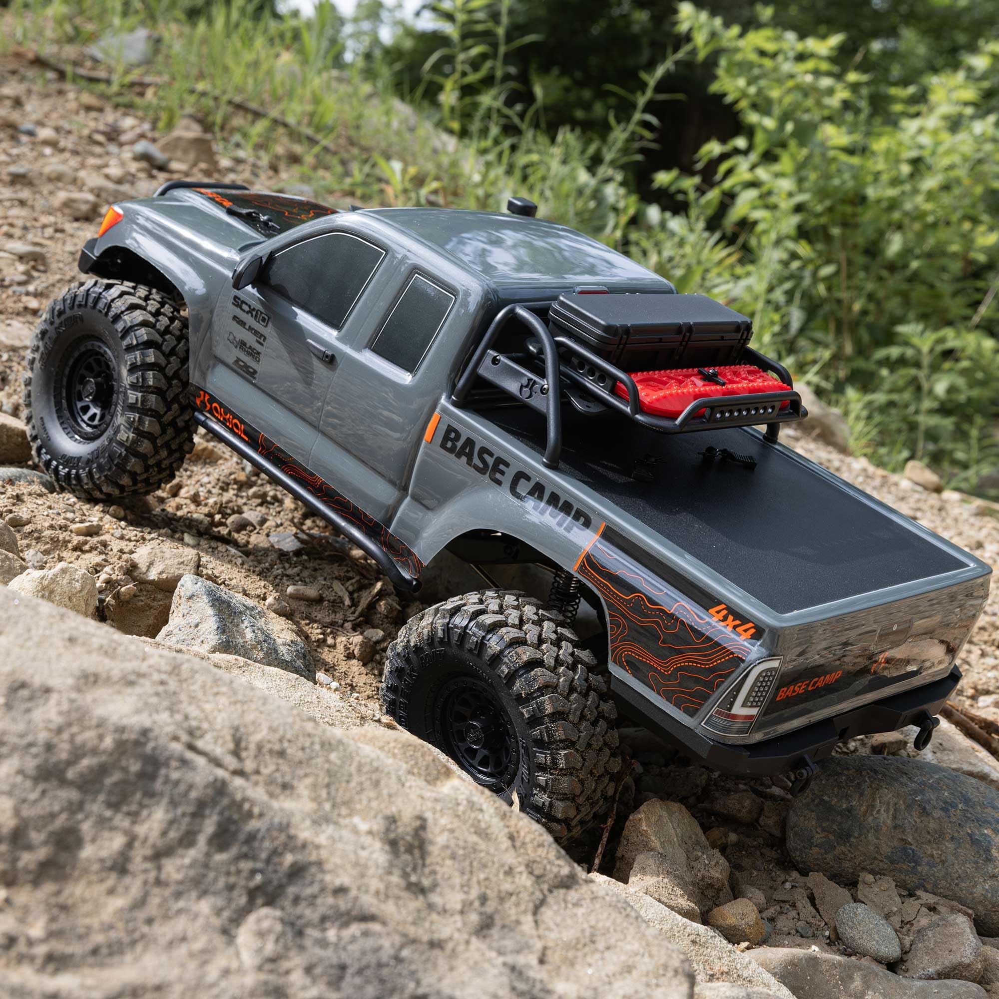 1/10 Scale Axial SCX10 III Base Camp 4X4 Rock Crawler RC Truck - RTR Brushed Motor (Battery/Charger Not Included) - Gray (AXI-1375T2) - Off-Road Adventure & Trail Crawling