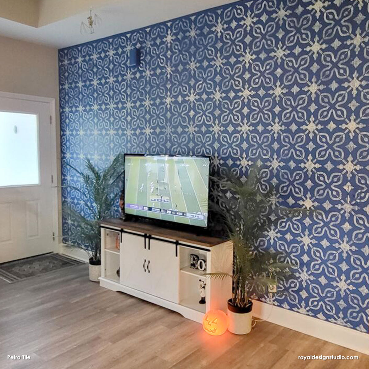 Petra Tile Stencil - Reusable DIY Floor & Wall Stencil for Creative Home Decor - Perfect for Bathroom, Kitchen Backsplash, and Patio Design
