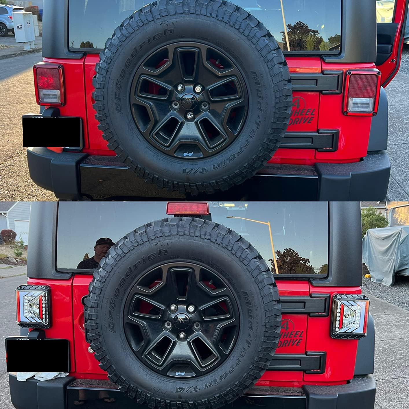 LED Tail Lights Assembly for Jeep Wrangler JK 2007-2018 - Direct Replacement Rear Tail Lamps with Clear Lens (Plug & Play) - 1 Pair - Perfect for Off-Roading & Night Driving