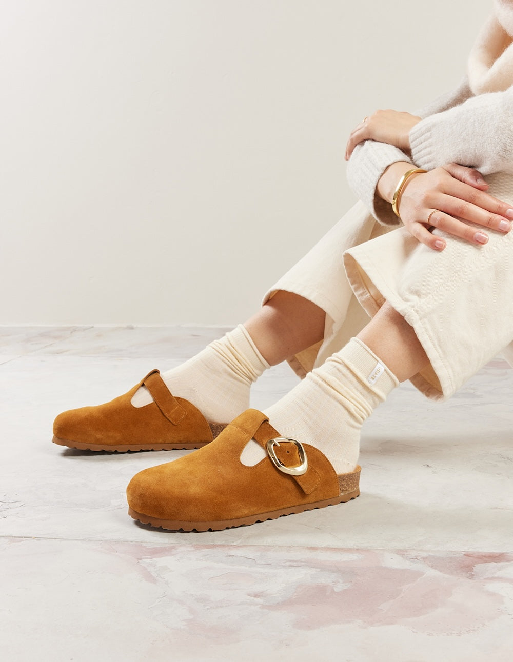 Matilda Suede Mules - Comfortable Beige Slip-On Shoes for Women | Perfect for Casual Outings, Office Wear & Everyday Comfort