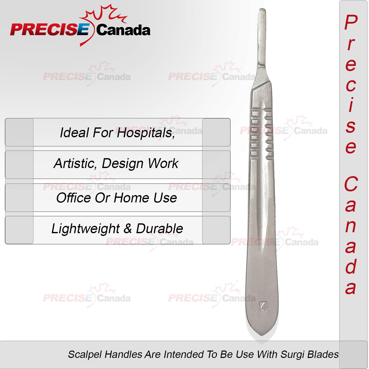 100-Pack #20 PC Scalpel Blades with Free #4 Handle - Precision Surgical Blades for Medical Procedures, Lab Dissections & Craft Cutting