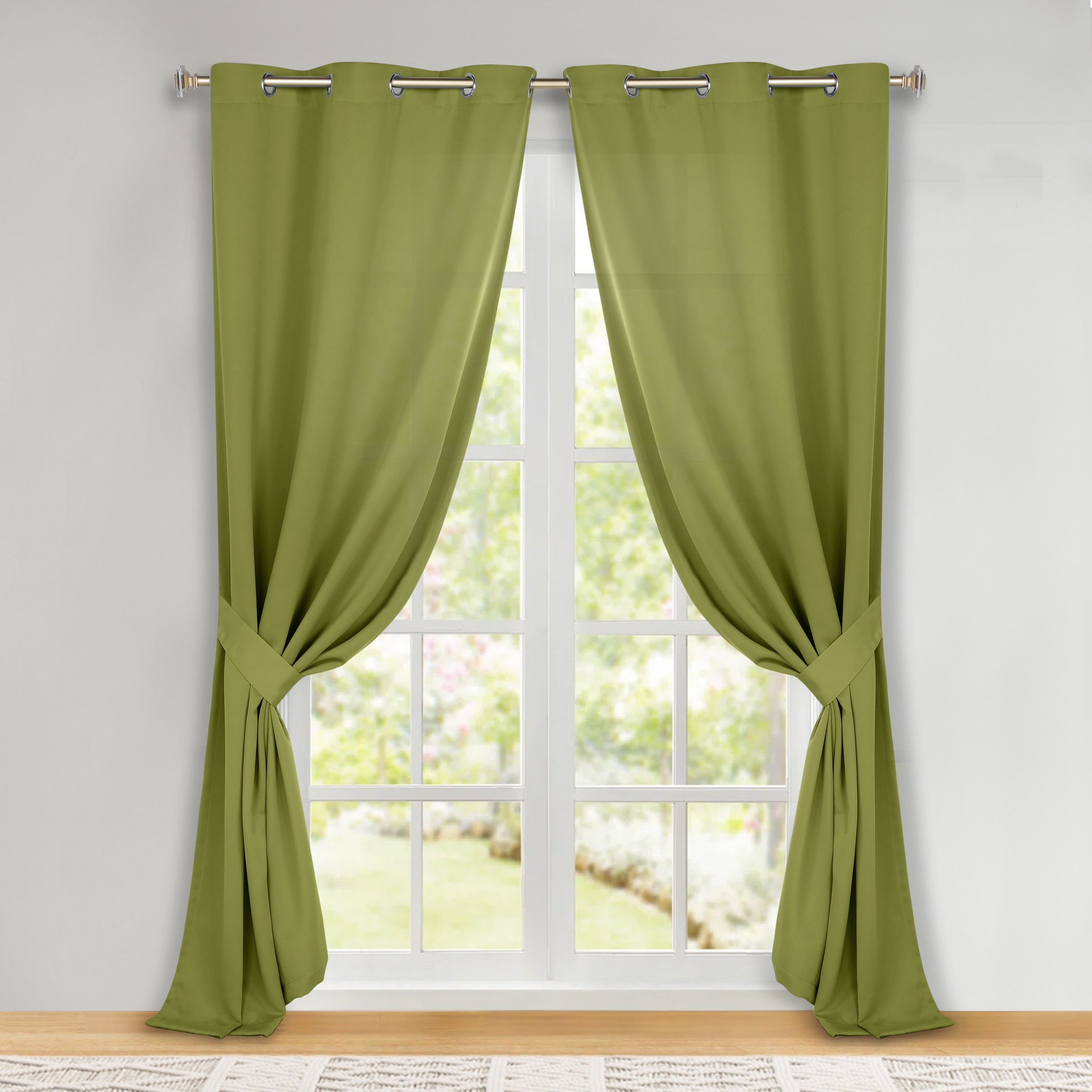 Blackout Curtains Set of 2 - 100% Room Darkening, Machine Washable & Noise Reducing for Bedroom, Nursery & Home Theater - Solid Color Thermal Insulated Drapes for Better Sleep & Energy Efficiency