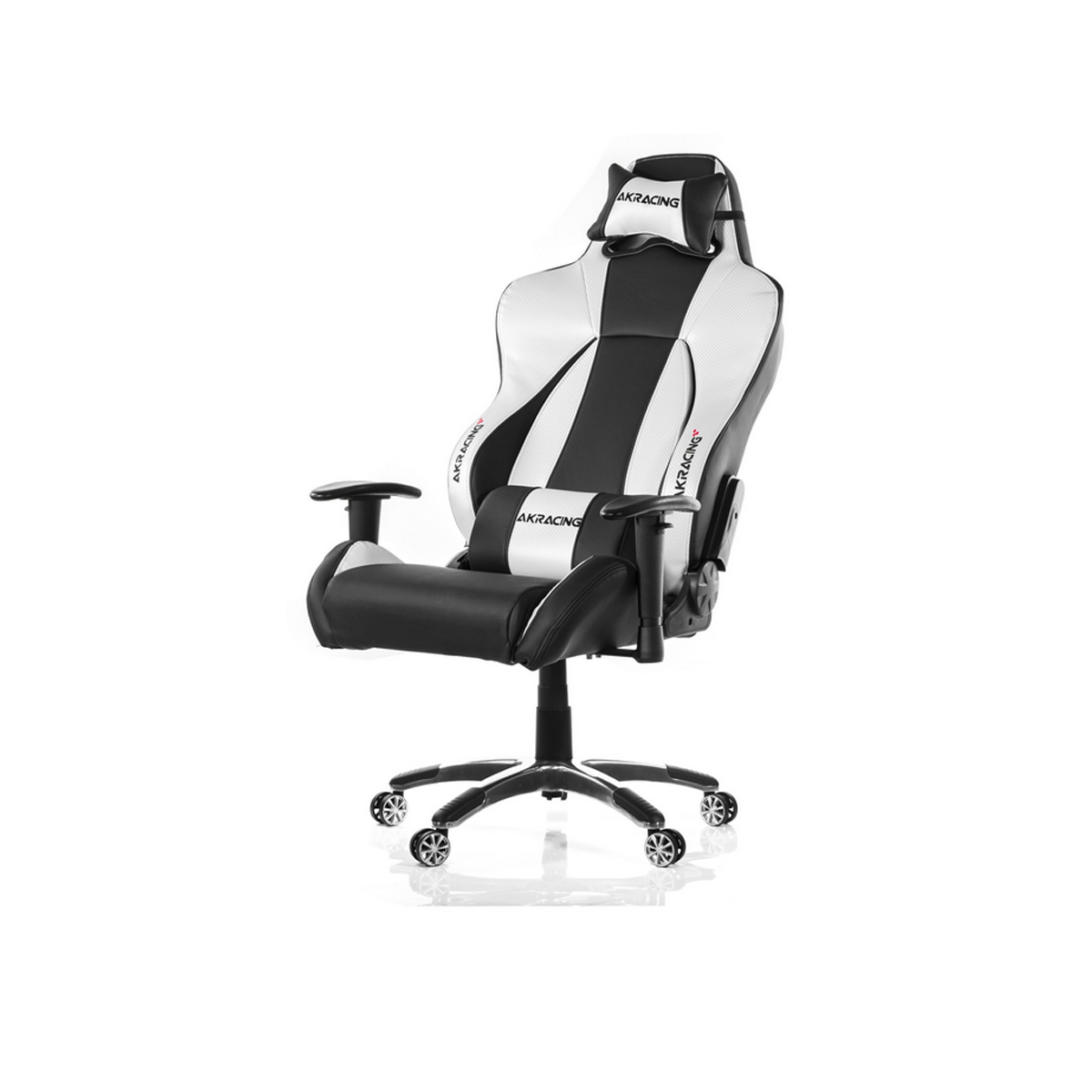 AKRACING Premium V2 Gaming Chair - Ergonomic Office Chair with Adjustable Lumbar Support & Headrest - White Gaming Chair for PC, Esports & Home Office Setup