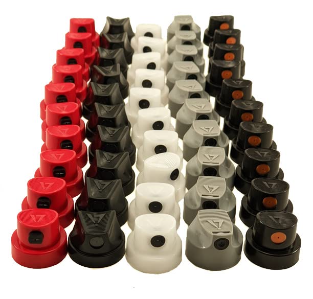 Infamy Art Cap Set - 50 Premium Spray Paint Nozzles for Graffiti, Street Art & DIY Projects - Perfect for Artists, Muralists & Crafters