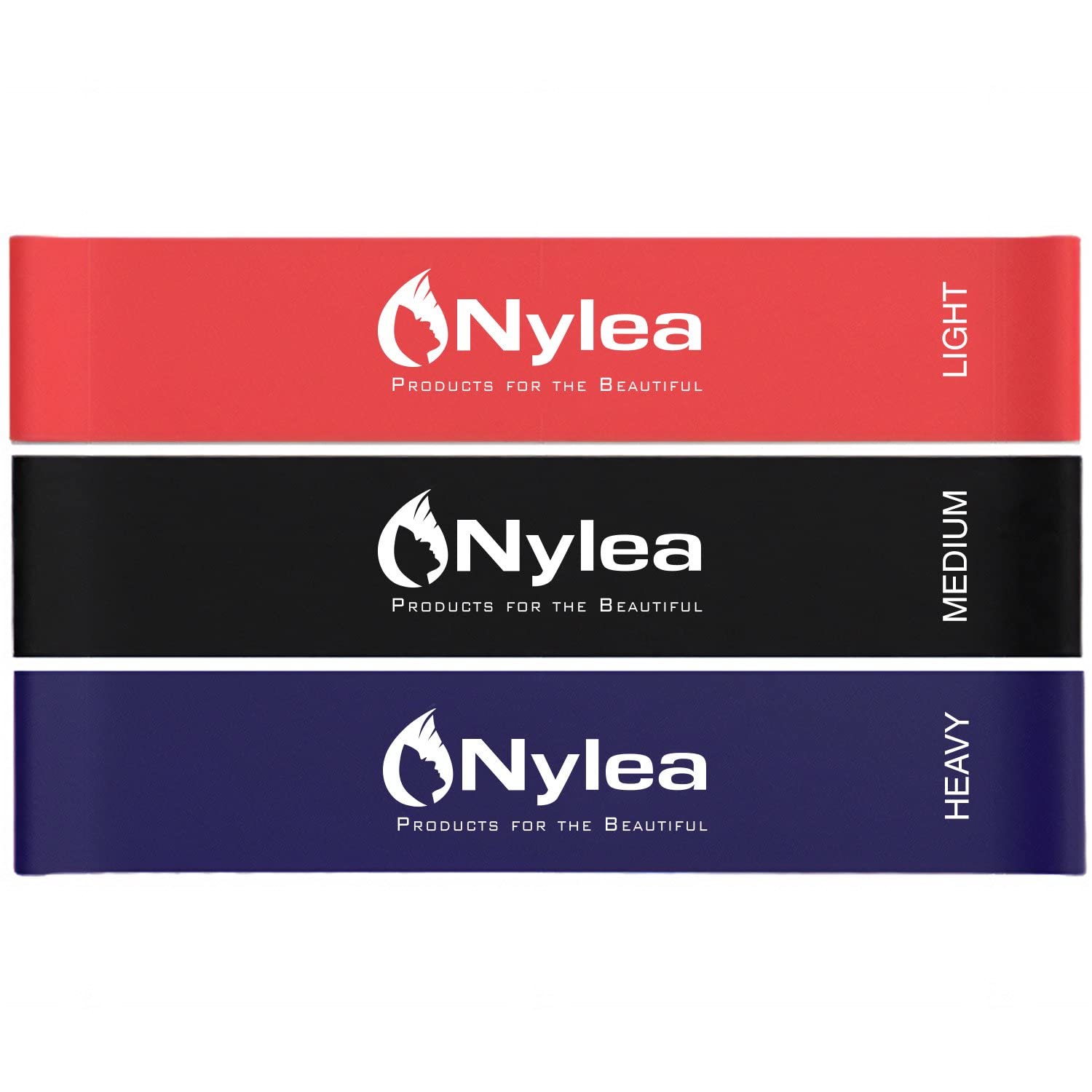 Nylea 3 Pack Resistance Bands Set for Workout & Fitness Training - 12