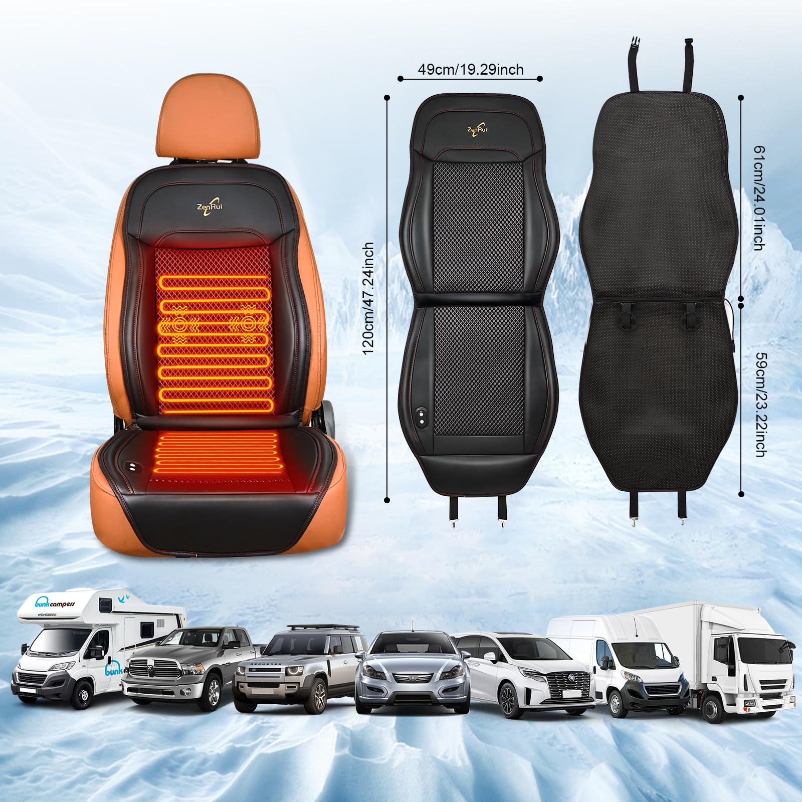 Premium Car Seat Cushion with Massage Function - Universal Fit for Car, SUV & Truck - Winter Driving Seat Cover (1PC) - Enhance Comfort for Long Commutes & Road Trips
