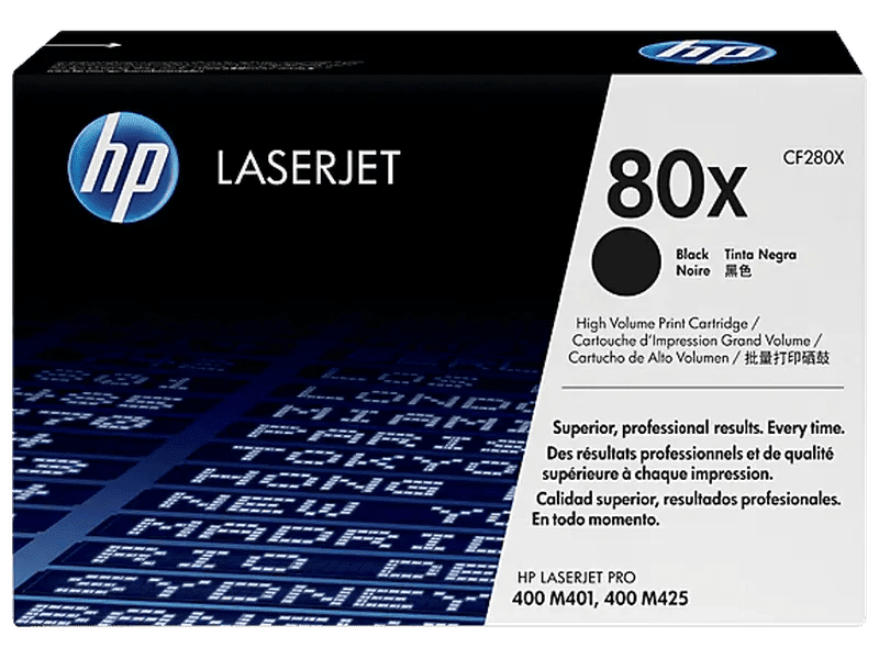 HP 80X Black High Yield Toner Cartridge - Compatible with HP LaserJet M401, M425, CP3525 Printers - Ideal for Office & Home Printing Needs