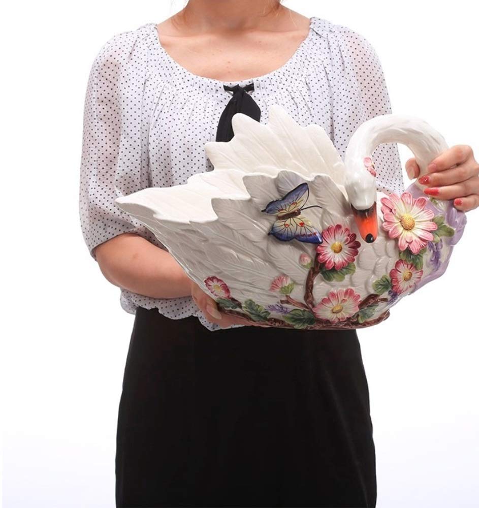 Elegant Swan-Shaped Ceramic Fruit Bowl - Large European Style Serving Tray for Fruits, Candy & Desserts | Perfect for Dining Table Centerpiece, Party Platters & Home Decor