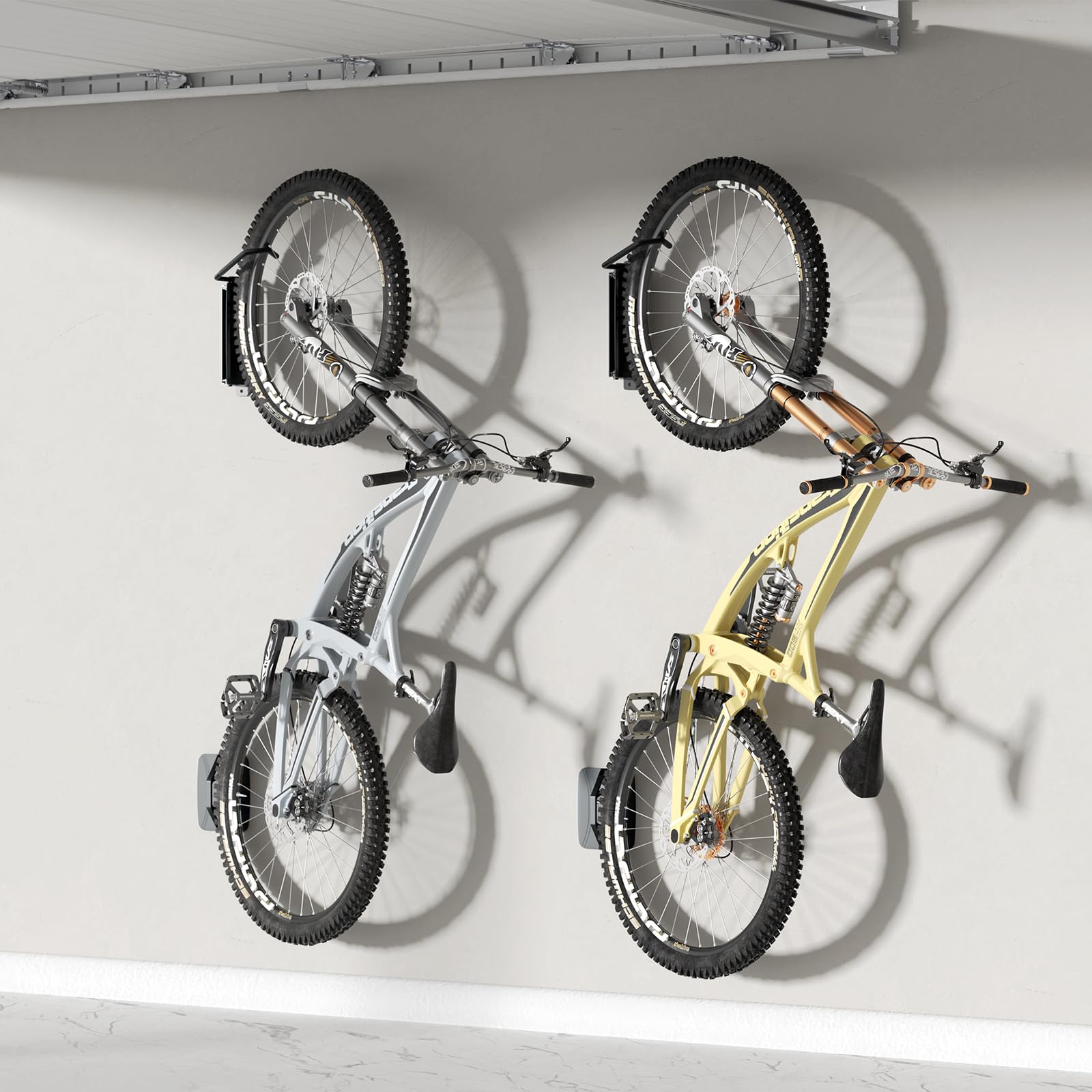 PUTORSEN Swivel Bike Wall Mount - Heavy Duty Vertical Bike Rack for Garage & Indoor Storage (Holds 77 lbs) | Space Saving Bike Hanger for Home, Apartment, Gym | Black Wall Mounted Bicycle Organizer for Easy Access & Secure Parking