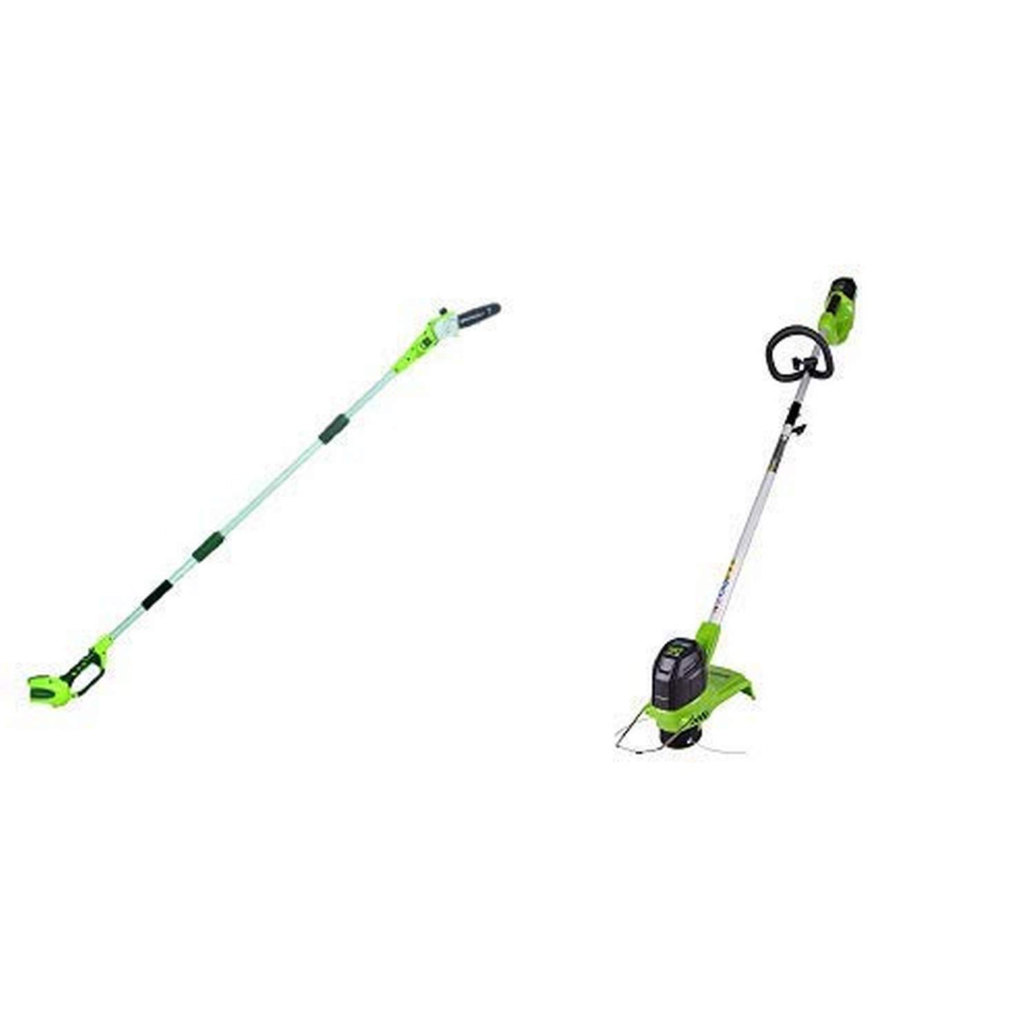 Greenworks 40V Cordless Pole Saw 8' with 12-Inch String Trimmer - No Battery Included (20302 & BST4000) | Perfect for Tree Trimming, Landscaping & Yard Maintenance