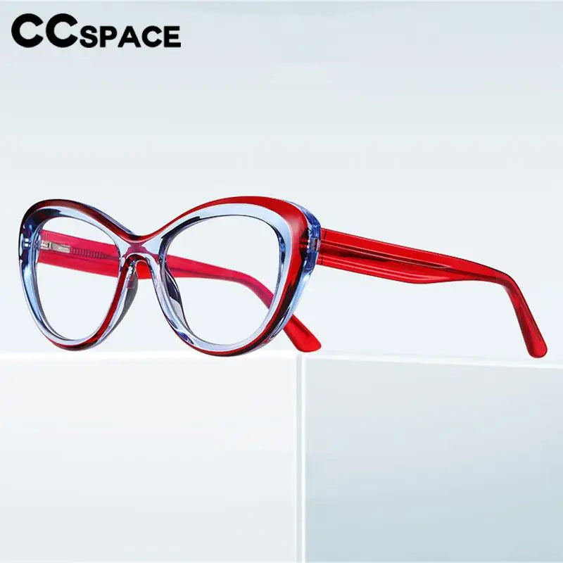 CCspace Women's Full Rim Cat Eye Plastic Eyeglasses 57389 - Stylish Retro Frames for Women, Lightweight & Durable, Perfect for Office, Reading & Fashion Accessories