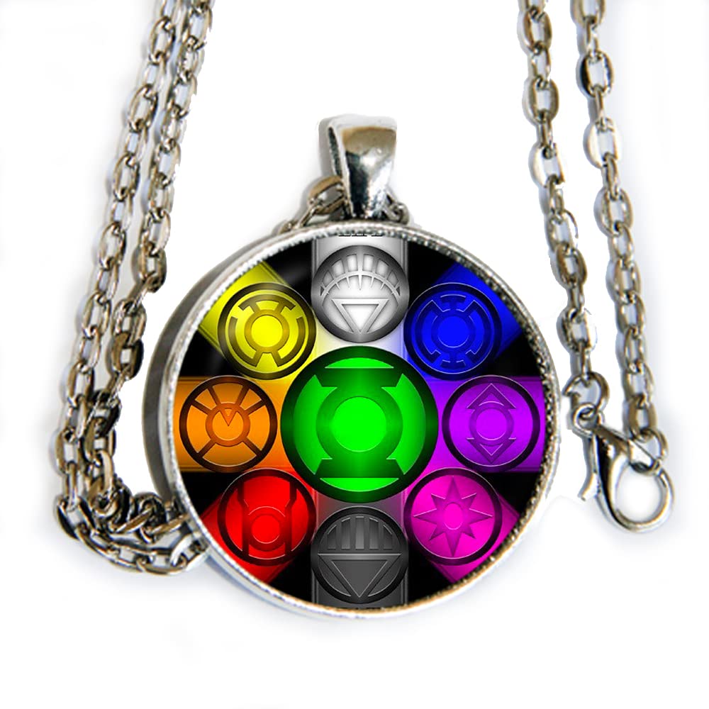 Green Lantern Corps Inspired Pendant Necklace - Superhero Jewelry for Fans - Perfect for Cosplay, Comic Con & Everyday Wear