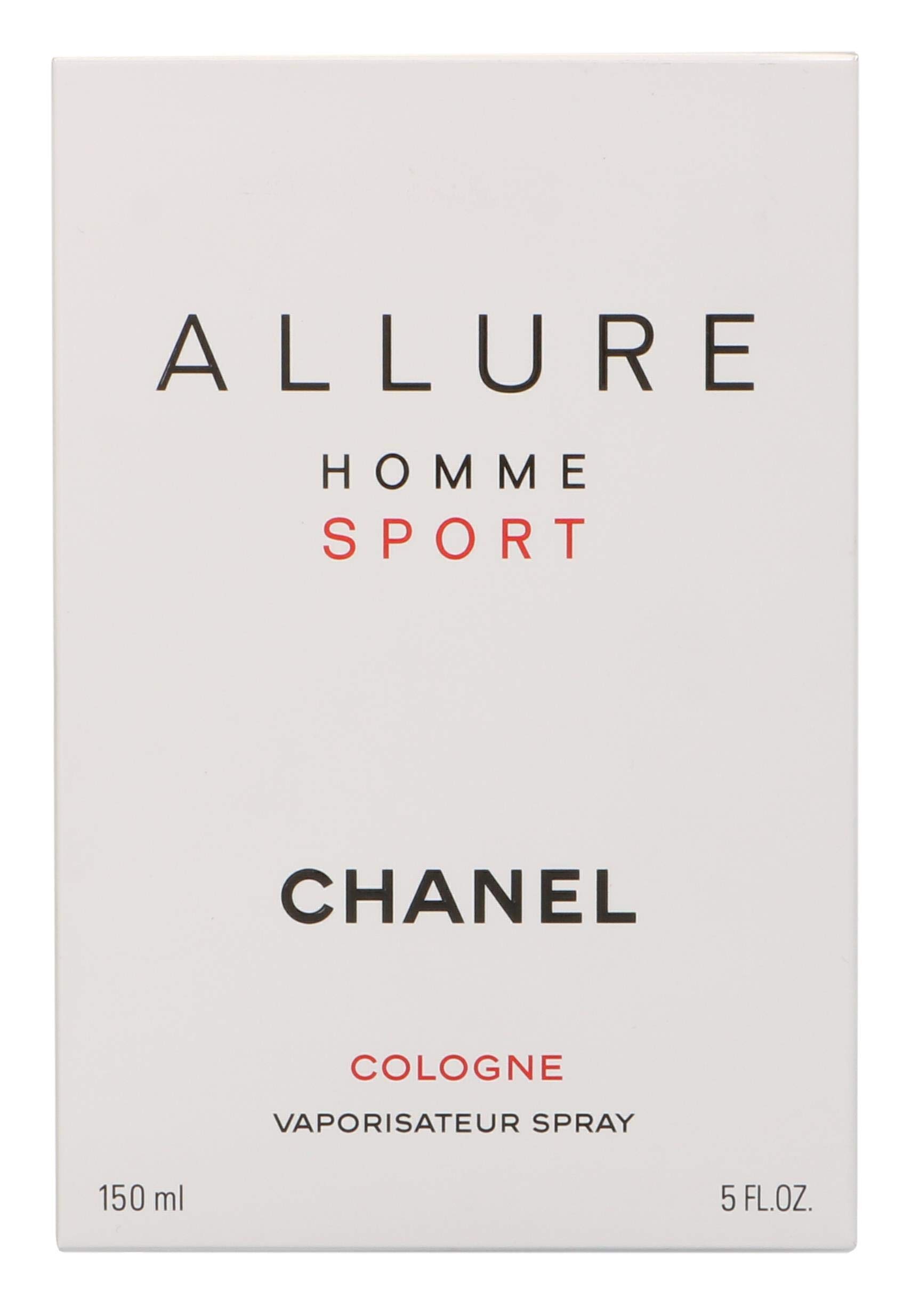 Chanel Allure Sport for Men Cologne Spray - 5 oz / 150 ml Eau de Toilette | Fresh Woody Fragrance for Day & Night Wear | Gym, Office & Date Night Cologne