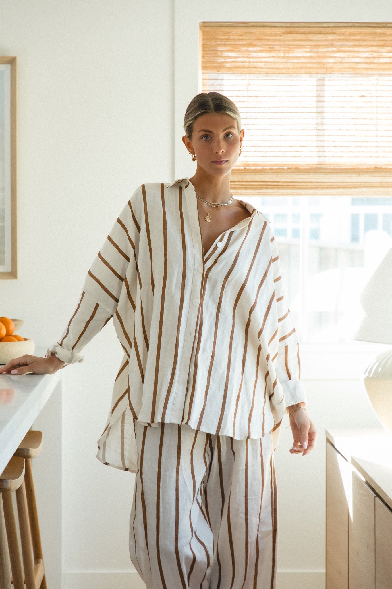 Stylish Capri Linen Oversized Button Down Shirt for Women - Perfect for Summer Beach Vacations, Casual Outings & Boho Chic Style