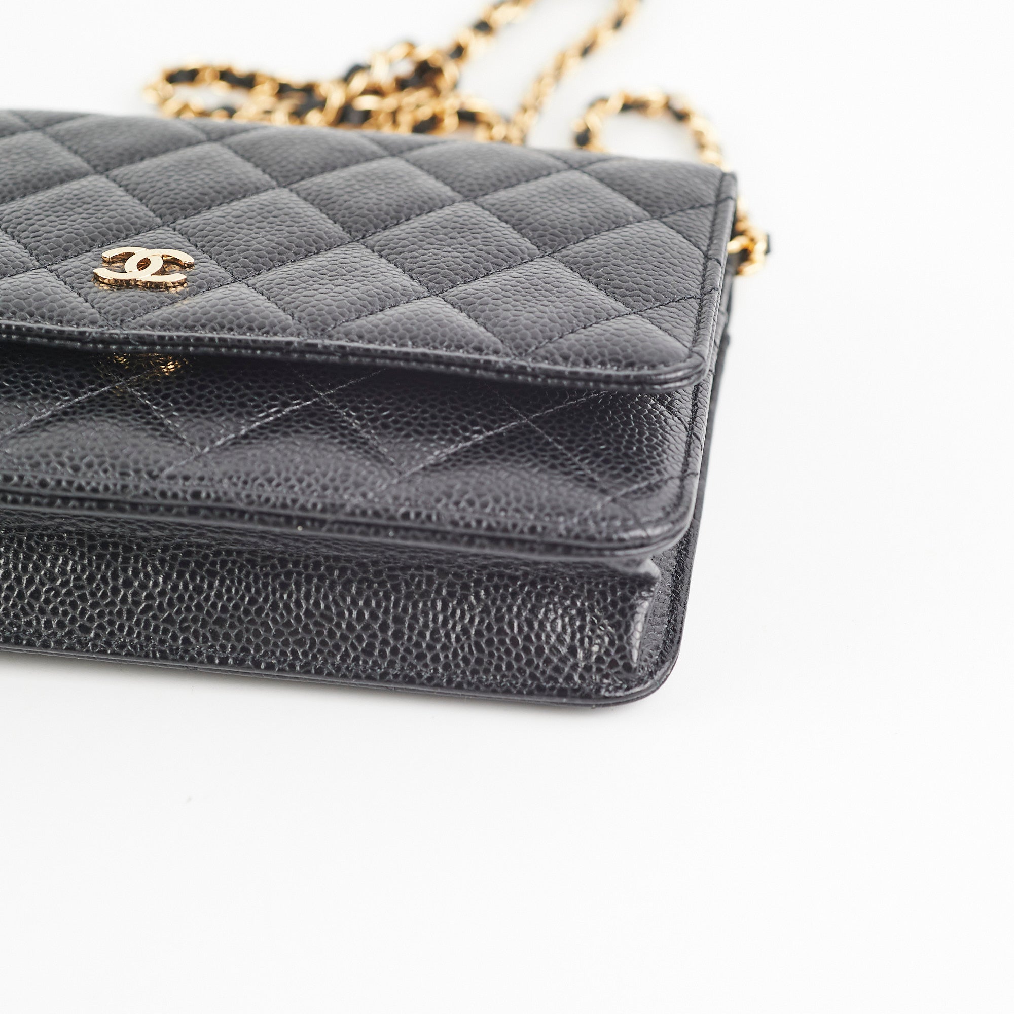 Chanel Caviar Quilted Wallet On Chain Black Crossbody Bag - Elegant & Stylish for Parties, Dates & Evening Events