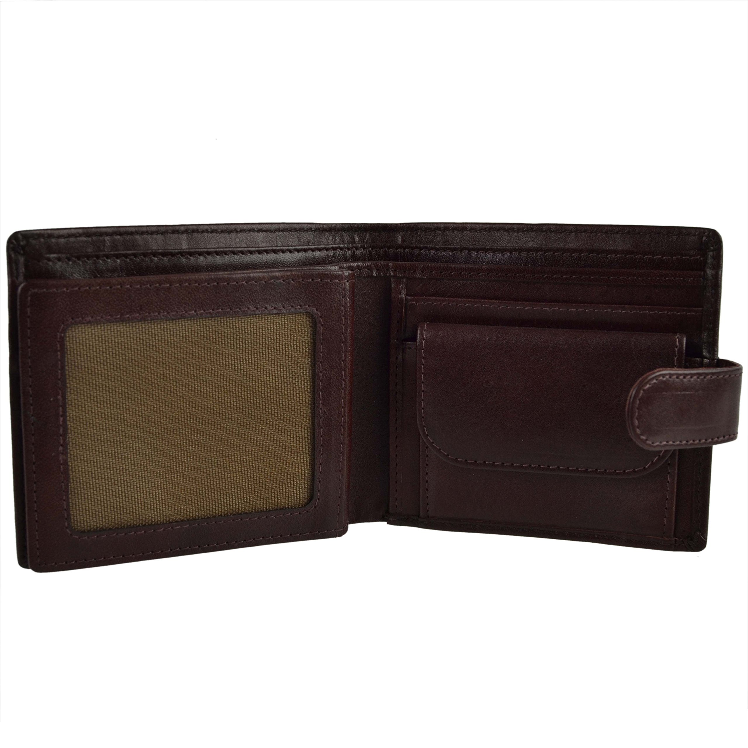 Premium Men's Leather Wallet with RFID Blocking - Slim Bifold Design, Multiple Card Slots & ID Window - Perfect for Everyday Use, Travel & Business (Brown)