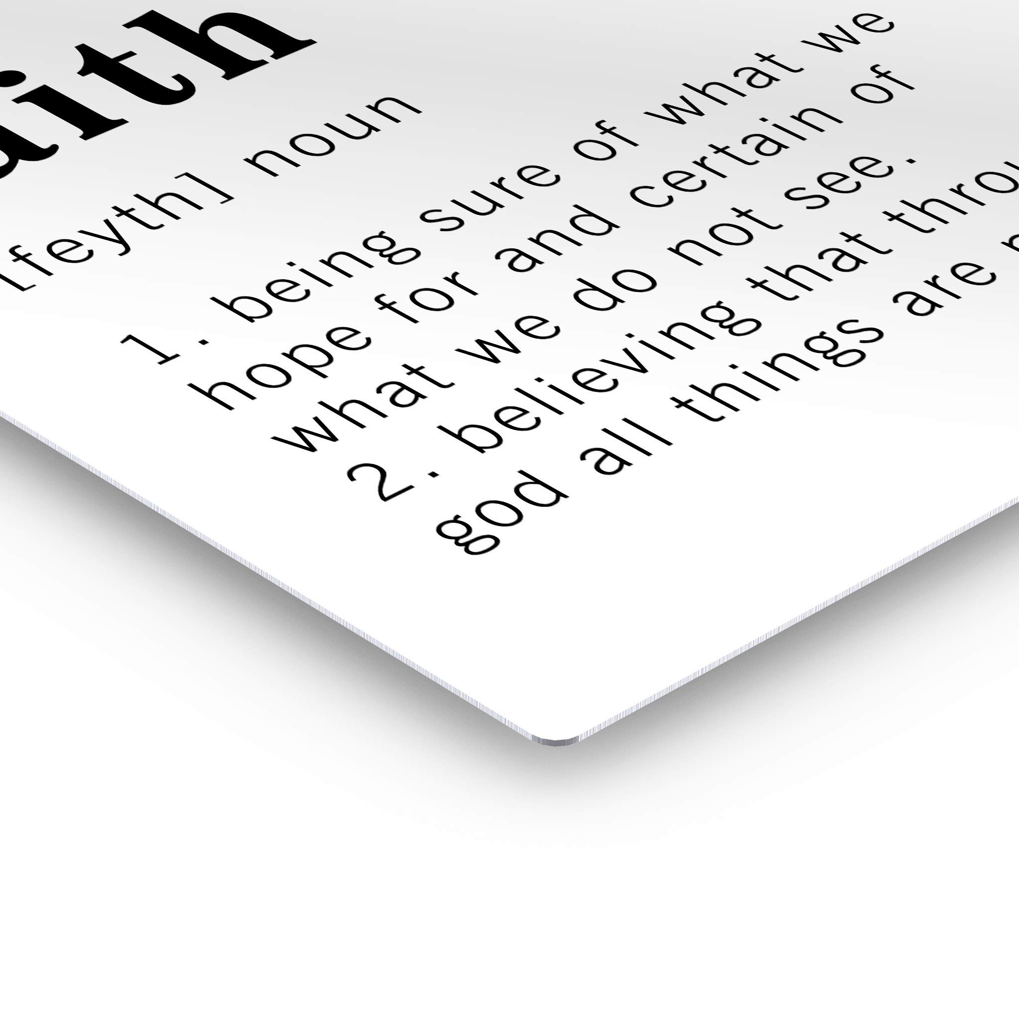 Funny Noun Dictionary Definition of Faith Metal Print - Inspirational Quote Sign for Office, Living Room, Bedroom & Bathroom - Ready to Hang Wall Art Home Decor (30x20 Inches, Made in USA) - Perfect for Gifts, Housewarming & Motivational Spaces