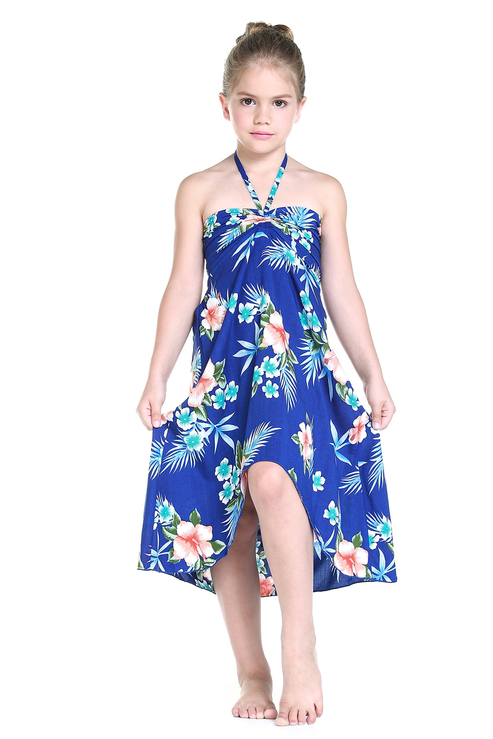 Hawaiian Halter Dress for Women - Floral Print Hibiscus Red Summer Beach Dress | Perfect for Vacations, Pool Parties & Tropical Getaways