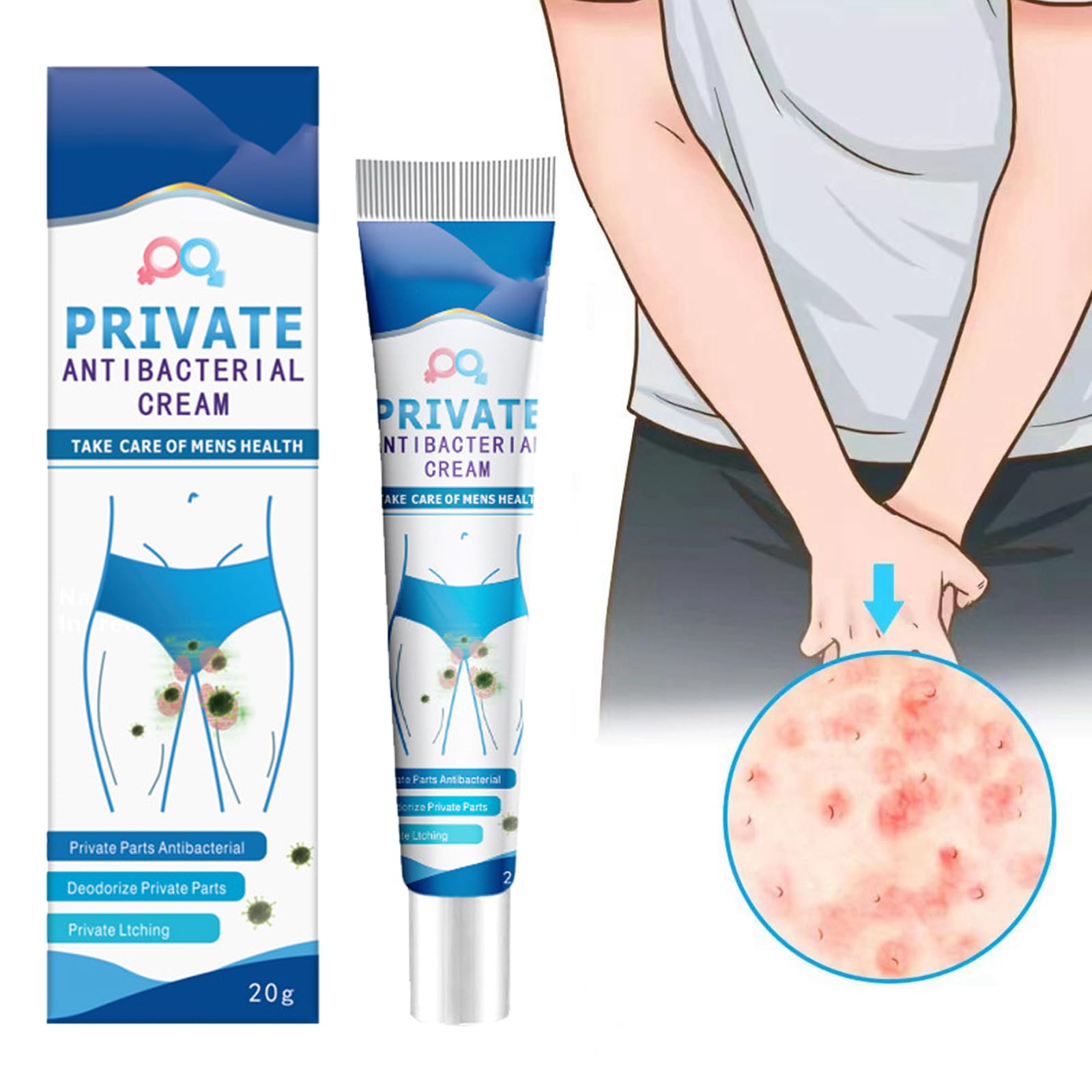 Anti Itch Cream for Men & Women - Fast Itching Relief Treatment for Private Areas & Skin Irritation - 20g Soothing Antipruritic Ointment - Perfect for Eczema, Rashes & Bug Bites