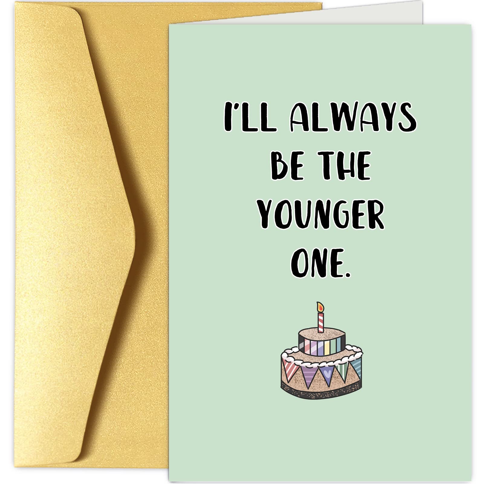 Funny Birthday Card for Sister - Younger One Gift for Parties & Celebrations