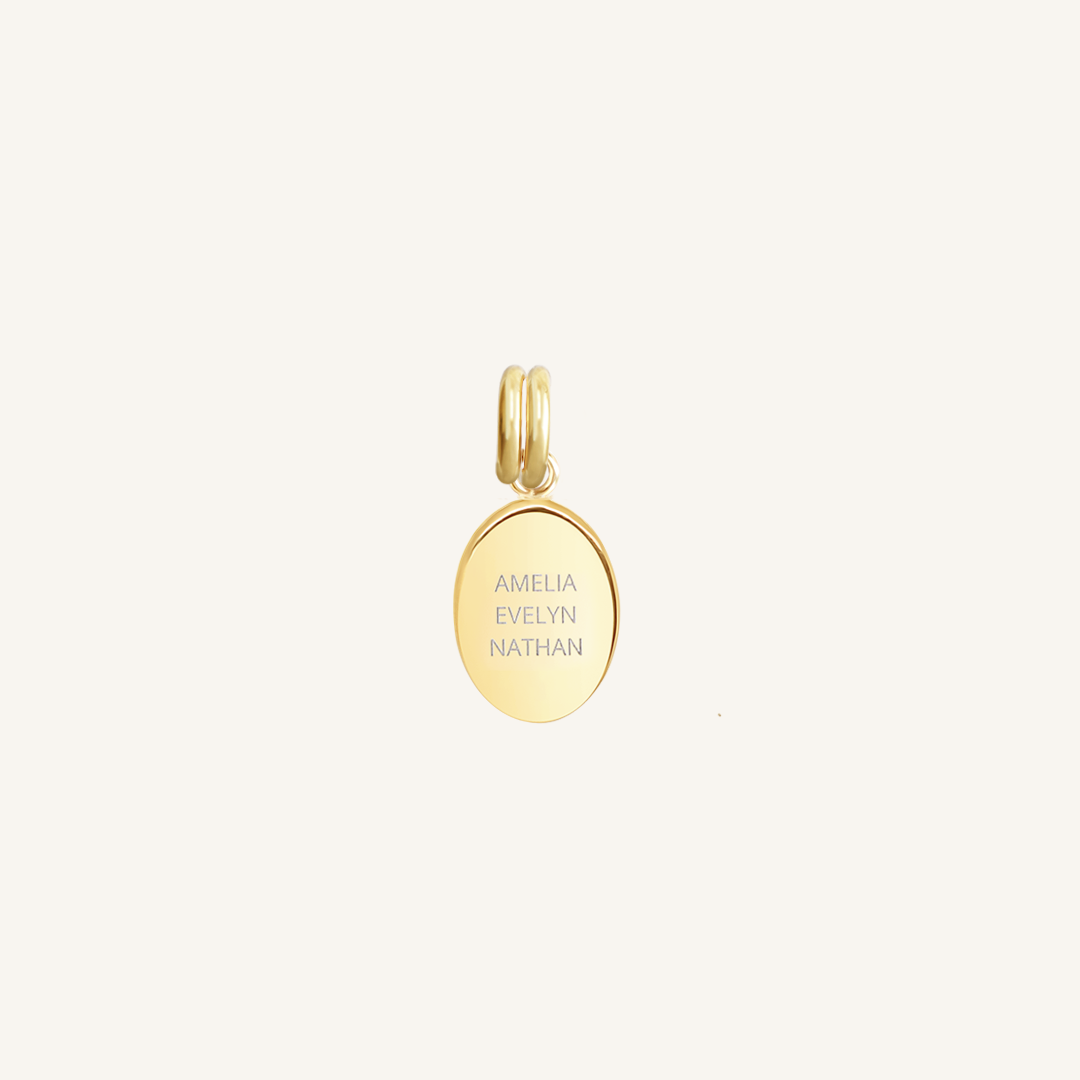 Personalized Engravable Petite Oval Charm - Custom Name & Date Jewelry for Necklaces, Bracelets & Keepsakes - Perfect for Gifts, Anniversaries & Memorials