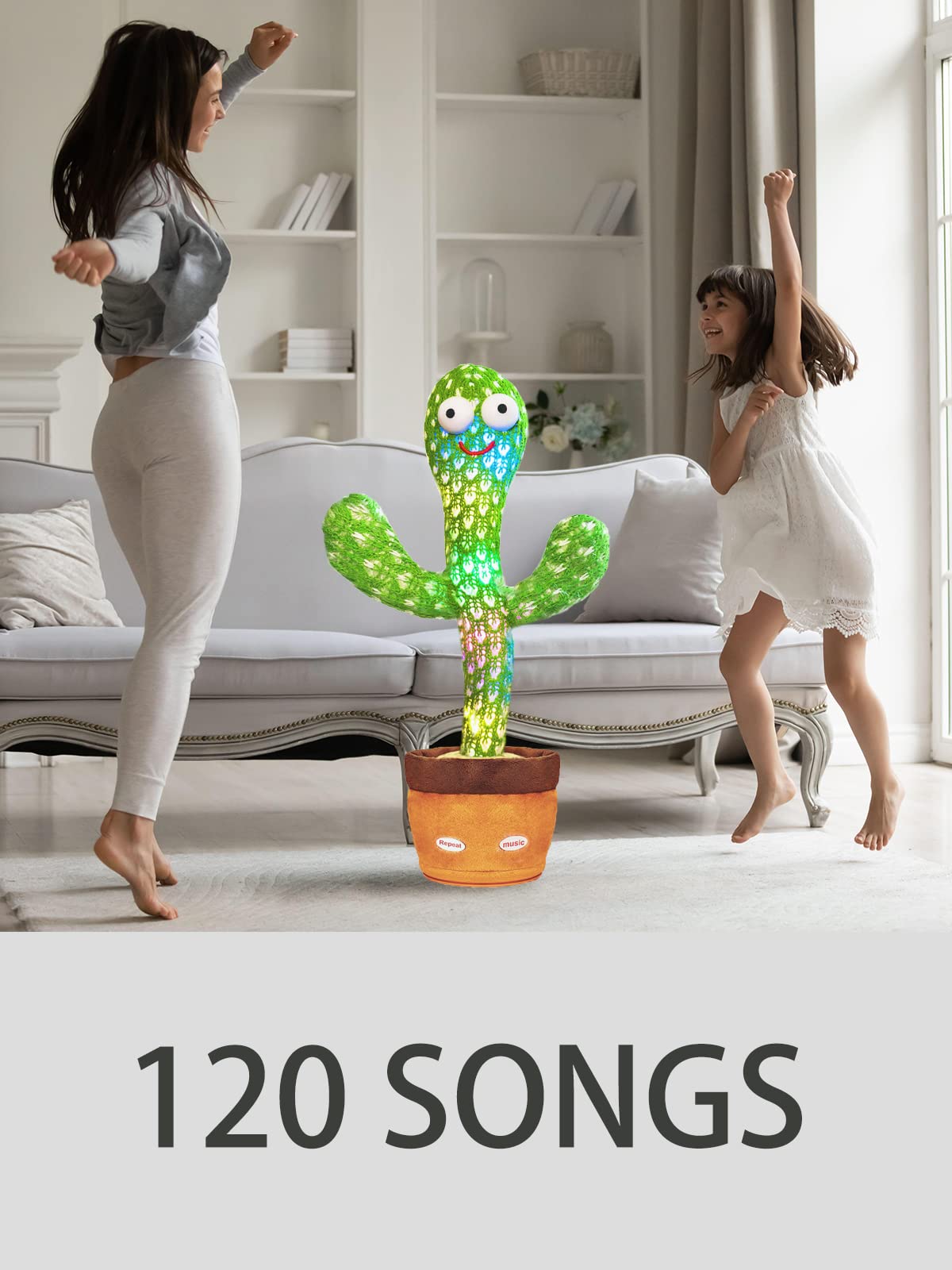 Smart Talking Cactus Toy for Babies - Repeats & Sings with Volume Control - Fun Interactive Mimicking Cactus Toy for Toddlers & Kids - Perfect for Playtime, Learning & Gifts