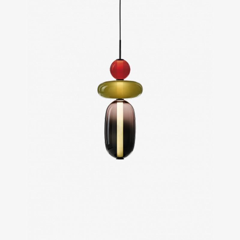 Stylish Candied Glass Pendant Light Fixture - Modern Hanging Chandelier for Dining Room, Kitchen Island & Bedroom Decor