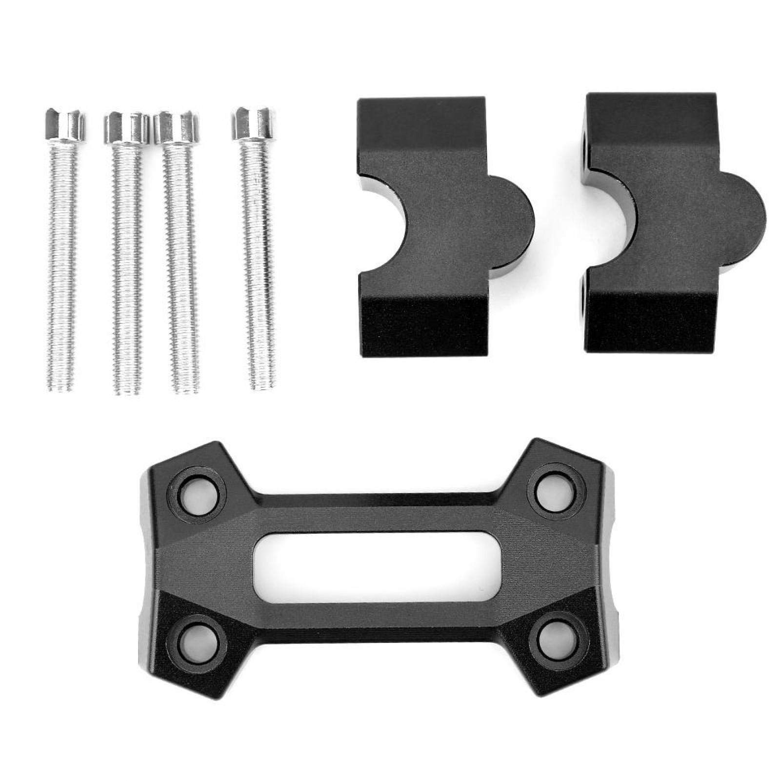 Motorcycle Handlebar Riser Clamp - Adjustable Handlebar Height Adapter for Comfortable Riding (Black) | Perfect for Long-Distance Touring & Off-Road Adventures
