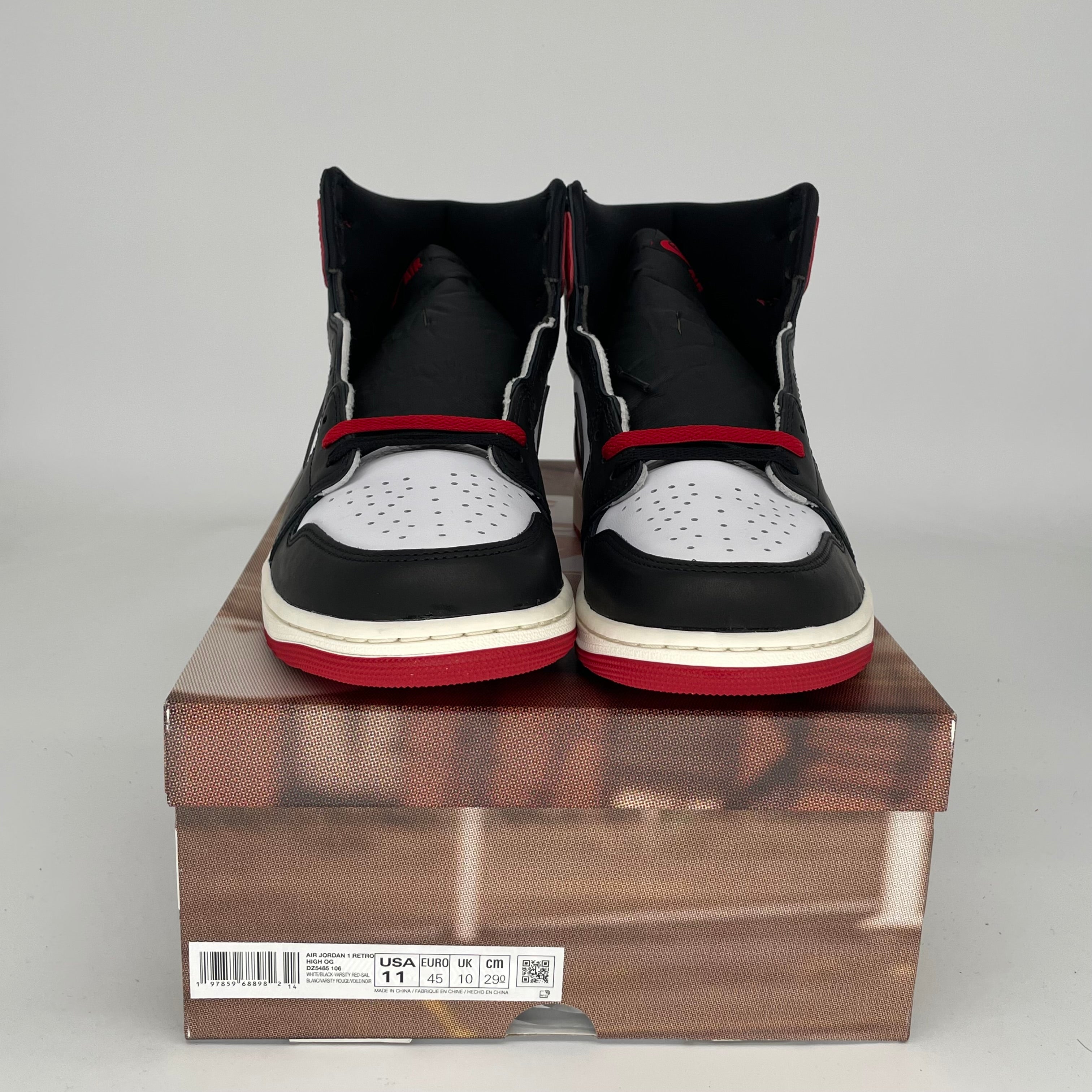 AIR JORDAN 1 Black Toe Reimagined Sneakers - Men's Size 11 (DZ5485-106) - Retro Basketball Shoes for Streetwear & Casual Outfits