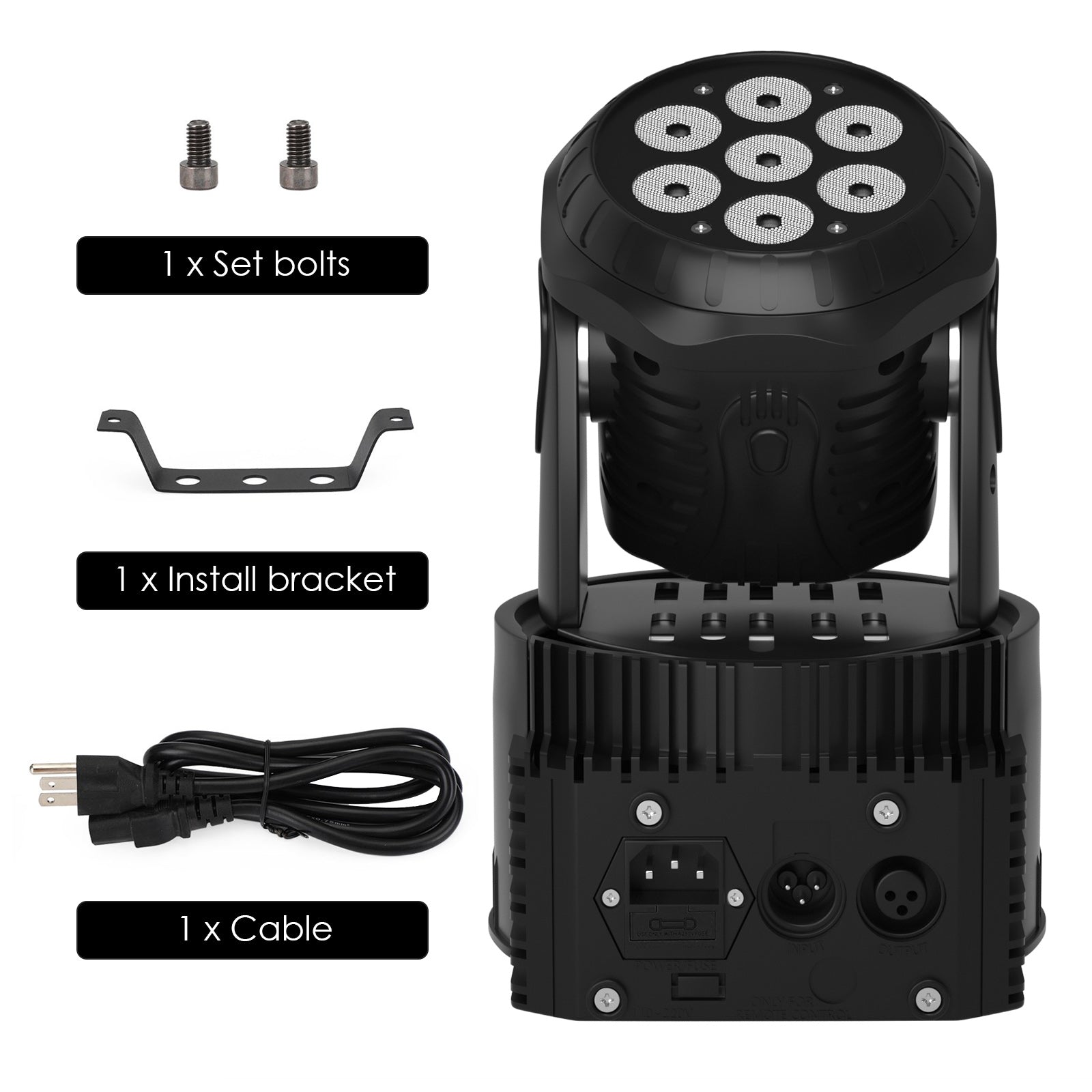 1/2/4 Set 7x10W Moving Head Stage Light - 70W 7 LED RGBW DMX DJ Disco Lighting for Party, Club, Concert and Stage Performances