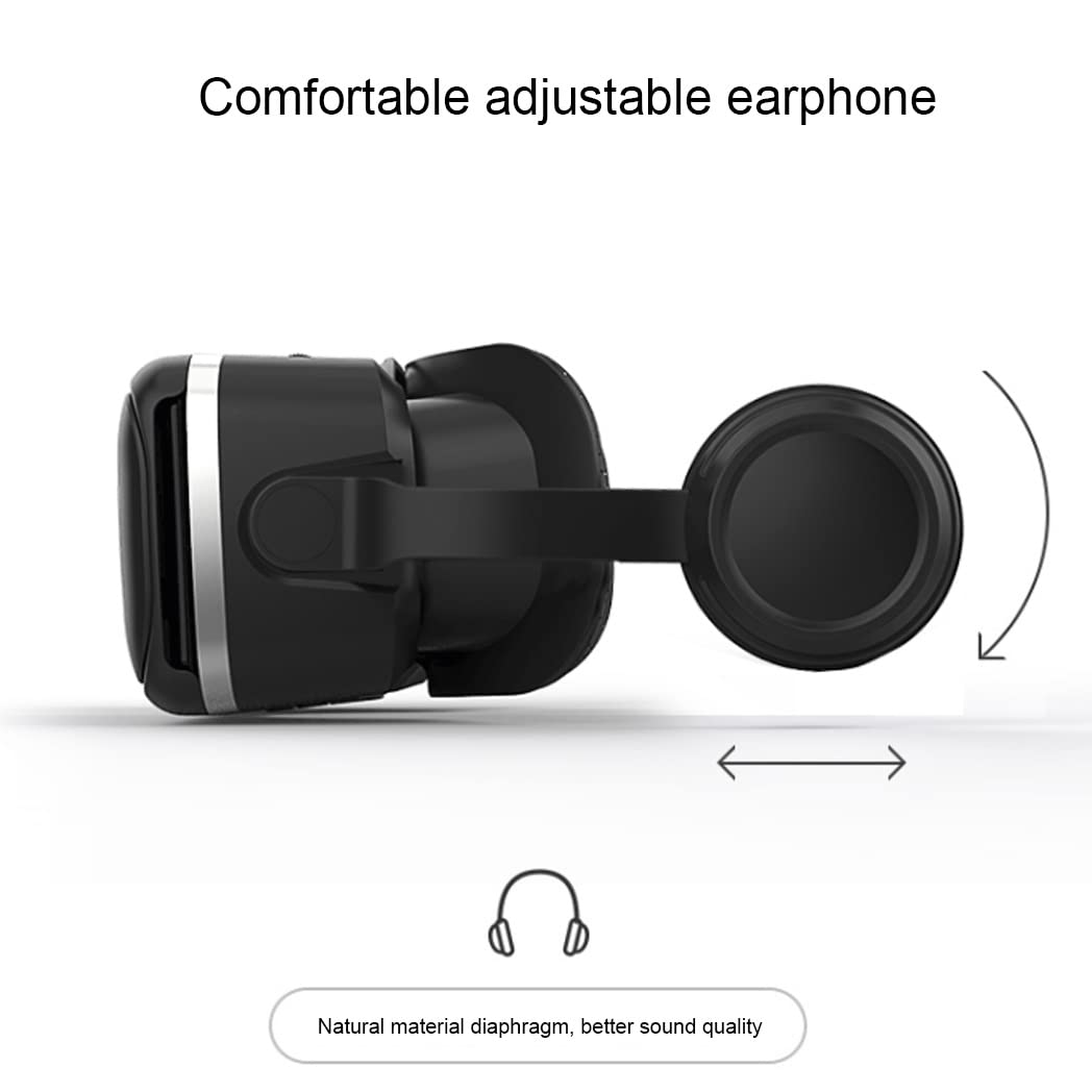 3D VR Headset with Bluetooth Controller - Compatible with iPhone 13 Pro Max/13 Pro/13/12/11, Samsung Galaxy S21, Huawei & Xiaomi Series - Immersive Virtual Reality Experience for Gaming, Movies & Travel Simulation (Color: Black, Size: iOS)