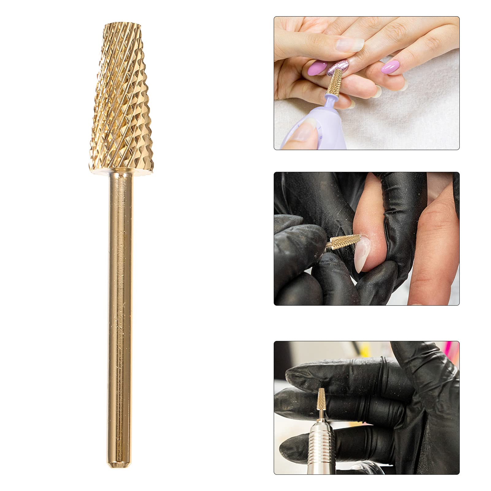 Beaupretty Professional Nail Grinding Tools Set - 12pcs Nail Art Drill Bits for Shaping, Polishing & Manicure - Durable Gold Grinding Heads (WG03) - Perfect for Home & Salon Nail Care