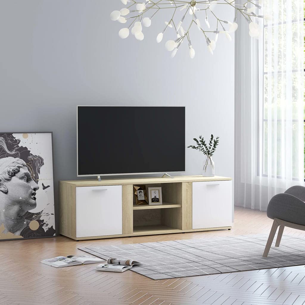 Modern TV Stand with Storage Doors - 47.2