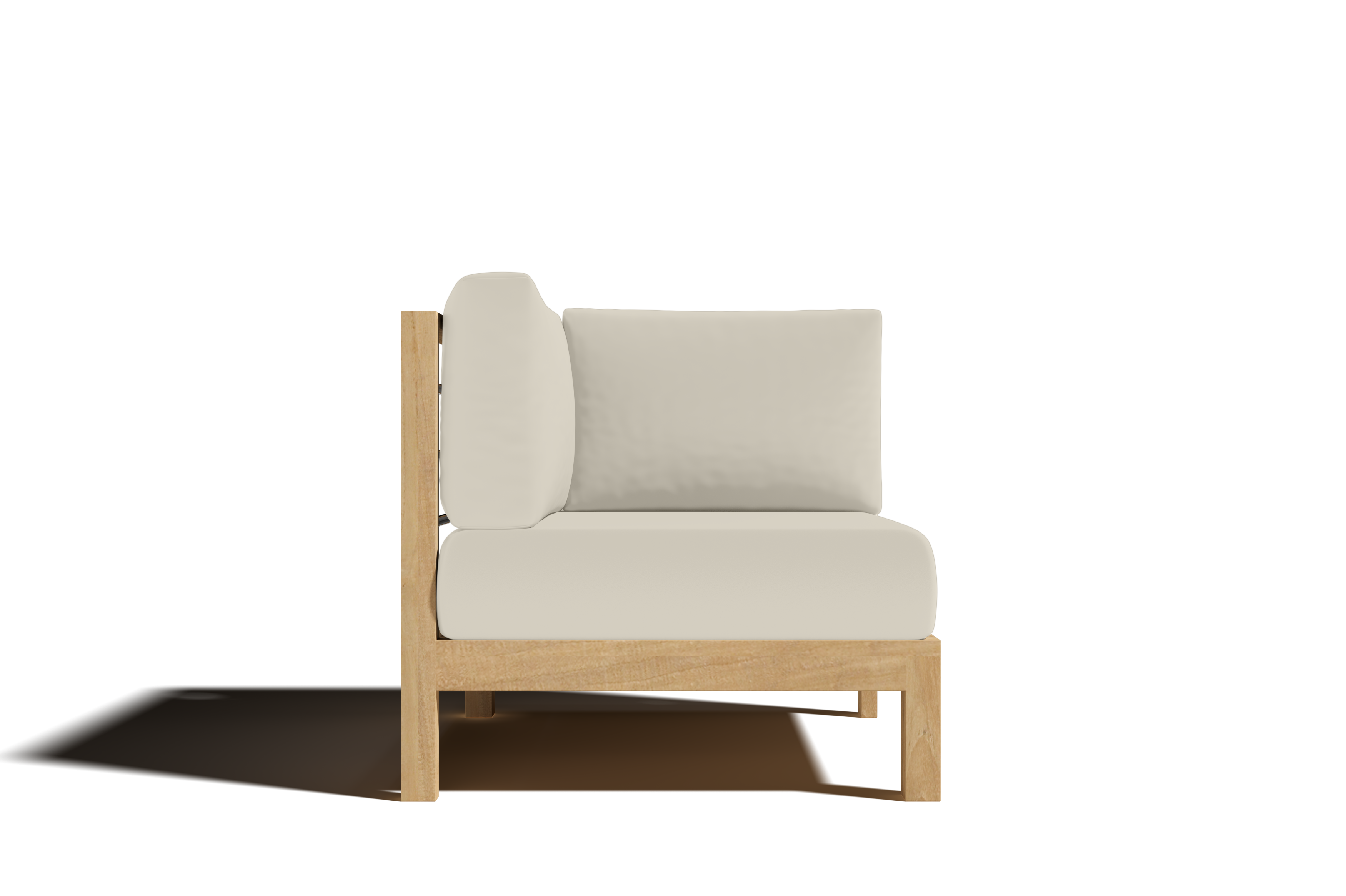 Premium Teak Outdoor Sectional Corner Sofa with Sunbrella Fabric Cushions - Waterproof & UV Resistant Patio Furniture for Backyard, Poolside & Garden Relaxation
