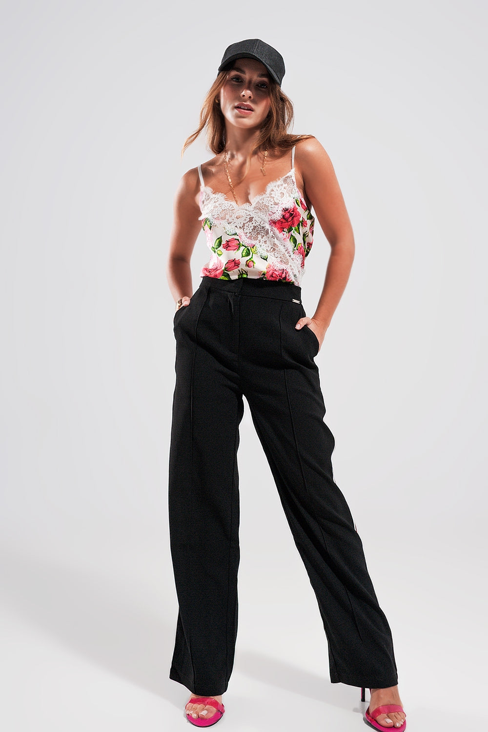 Elegant Satin Caraco with Lace Trim Floral Print - Perfect for Evening Parties, Weddings & Special Occasions