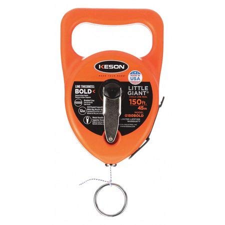 150 ft. Orange Chalk Line Reel - Professional Construction & Masonry Tool for Marking Straight Lines on Concrete, Wood & Drywall - Perfect for DIY Projects, Home Renovation & Job Site Layouts