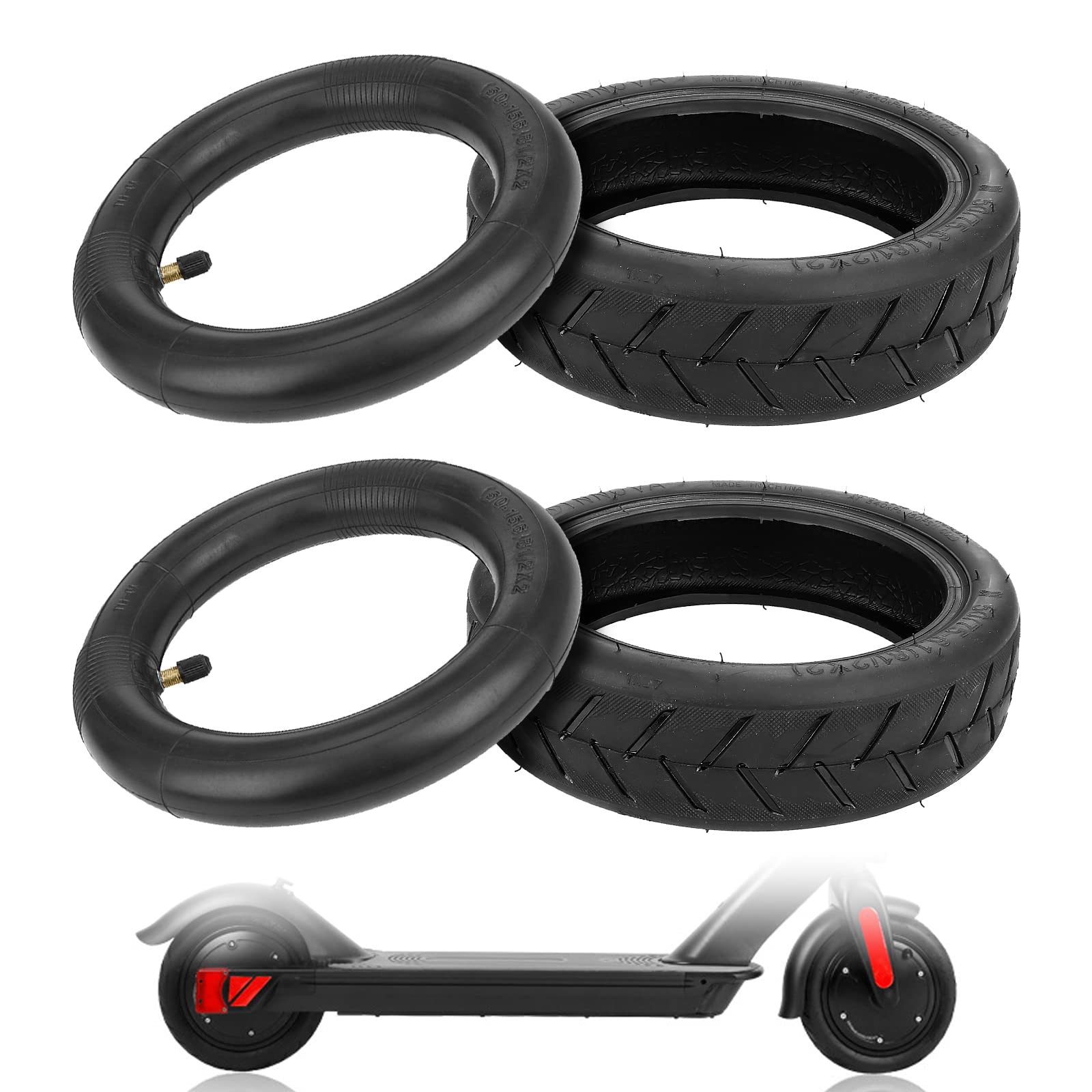 8.5 Inch Electric Scooter Tires 50/75-6.1 - Replacement Outer Tires & Inner Tubes (2 Sets) for Xiaomi M365 Scooter - Perfect for Commuting, Campus Travel & Urban Mobility