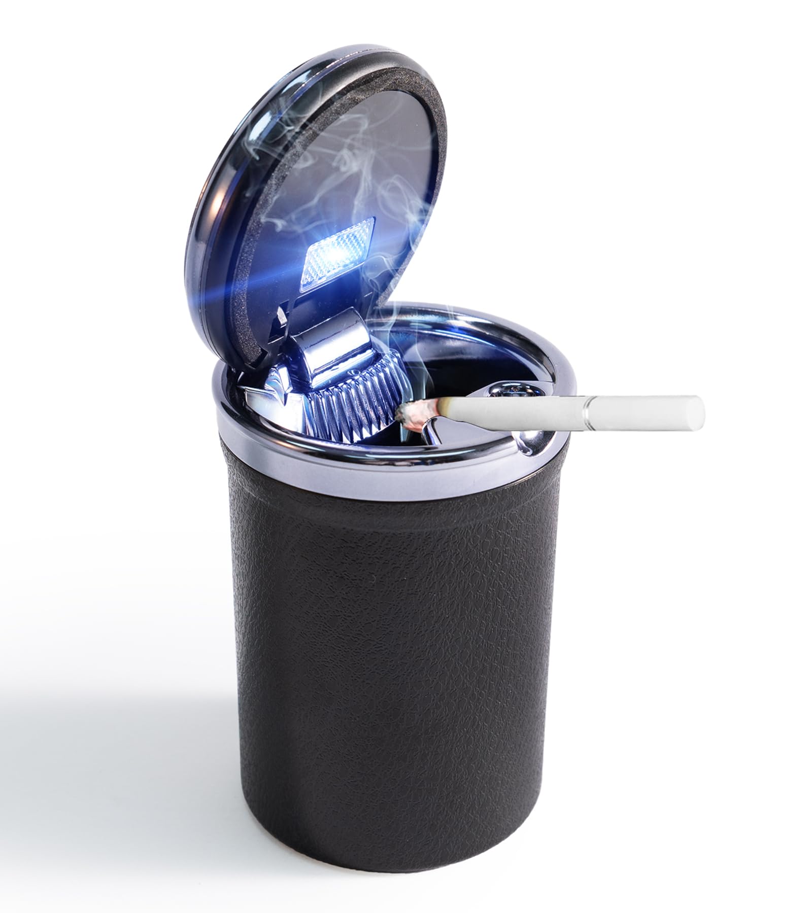 Car Ashtray with Lid - LED Auto Ashtray for Easy Clean Up & Detachable Design | Perfect for Road Trips, Commuting & Smokers On-The-Go