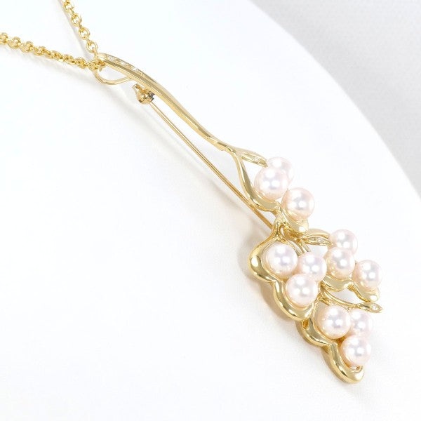 18K Yellow Gold Akoya Pearl and Diamond Convertible Necklace & Brooch - Elegant Jewelry for Weddings, Parties and Special Occasions