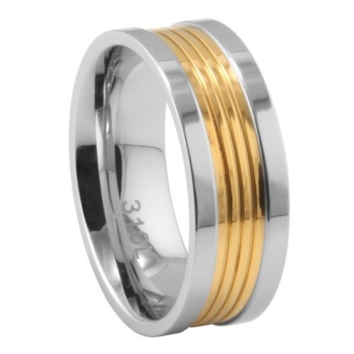 JewelryVolt Stainless Steel Ring Gold-Tone for Men & Women - Durable Fashion Jewelry for Everyday Wear, Wedding & Gift Occasions