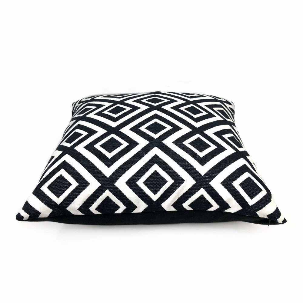 Forsyth Black and White Geometric Lattice Pillow Cover - Modern Decorative Throw Pillow Case for Sofa, Bed, Couch - Home Decor Accent for Living Room, Bedroom, Office