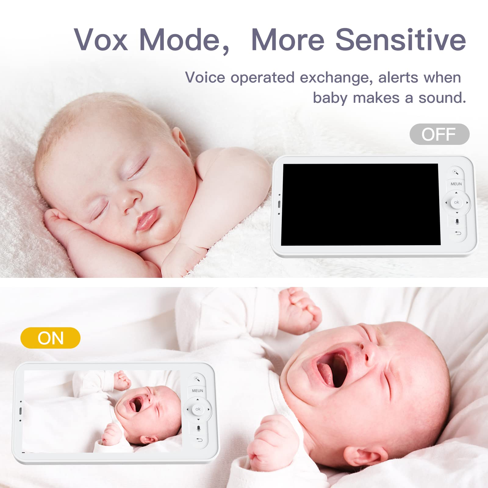 ARENTI 2K Smart Baby Monitor with 5-Inch Wireless Display | Night Vision, Lullabies, Cry & Motion Detection | Nursery Camera with Two-Way Audio & Temp/Humidity Sensor | Perfect for Newborns, Toddlers & Home Security