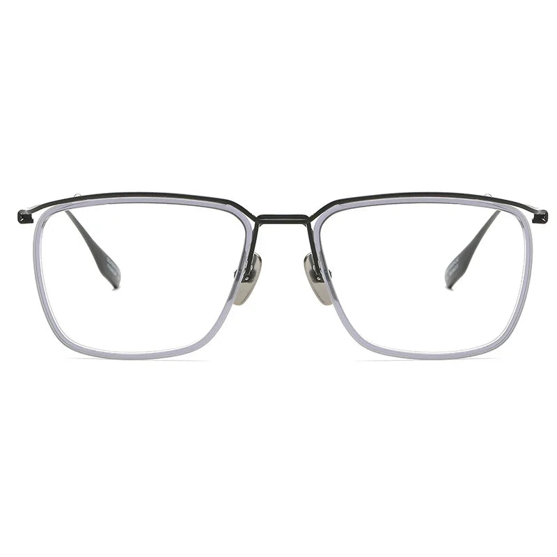 Aimee Unisex Full Rim Square Titanium Acetate Eyeglasses 20106 - Lightweight Durable Frames for Men & Women - Perfect for Reading, Work & Fashion Accessories