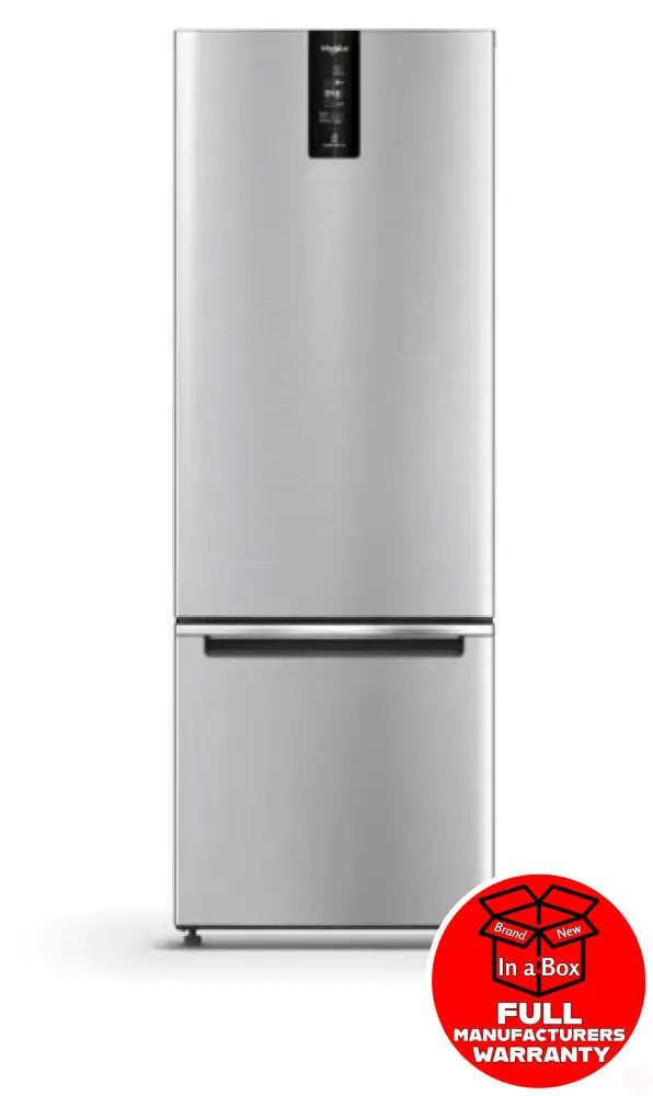 Whirlpool WB3560EUXX 313L Bottom Mount Refrigerator Freezer - Stainless Steel Energy Efficient for Kitchen, Home & Office Use